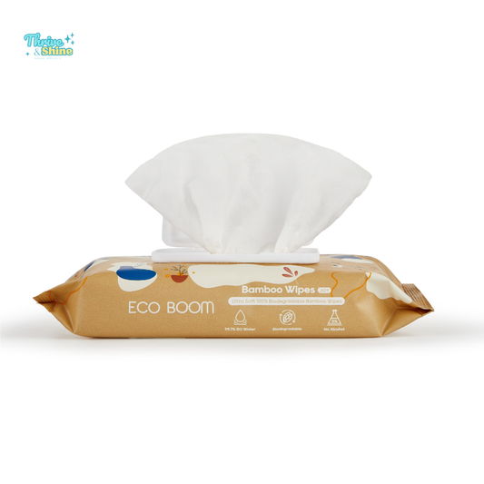 Eco Boom 60pcs Biodegradable Bamboo Wipes